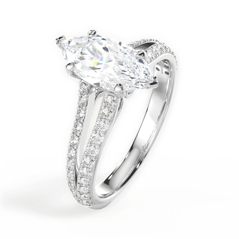 14kt White Gold/18kt White Gold/Platinum/marquise/side