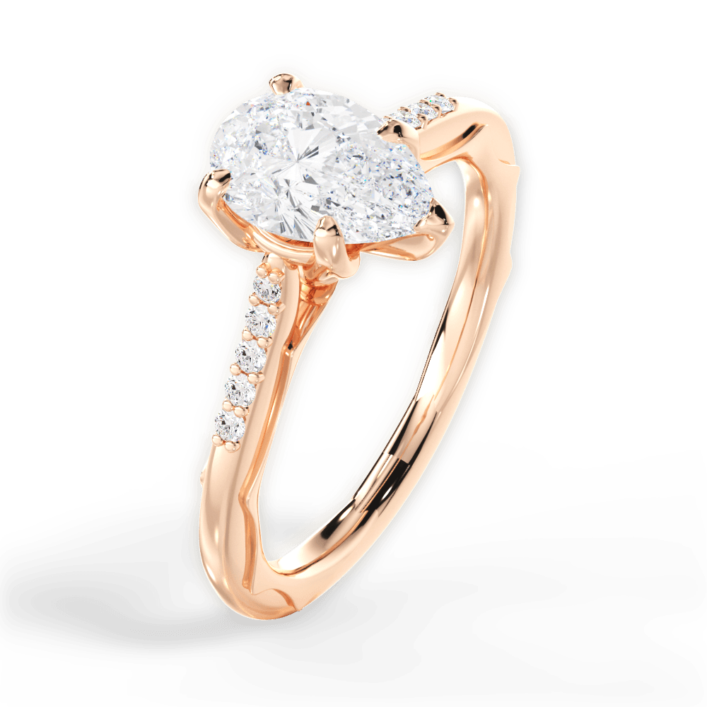 14kt Rose Gold/18kt Rose Gold/pear/side