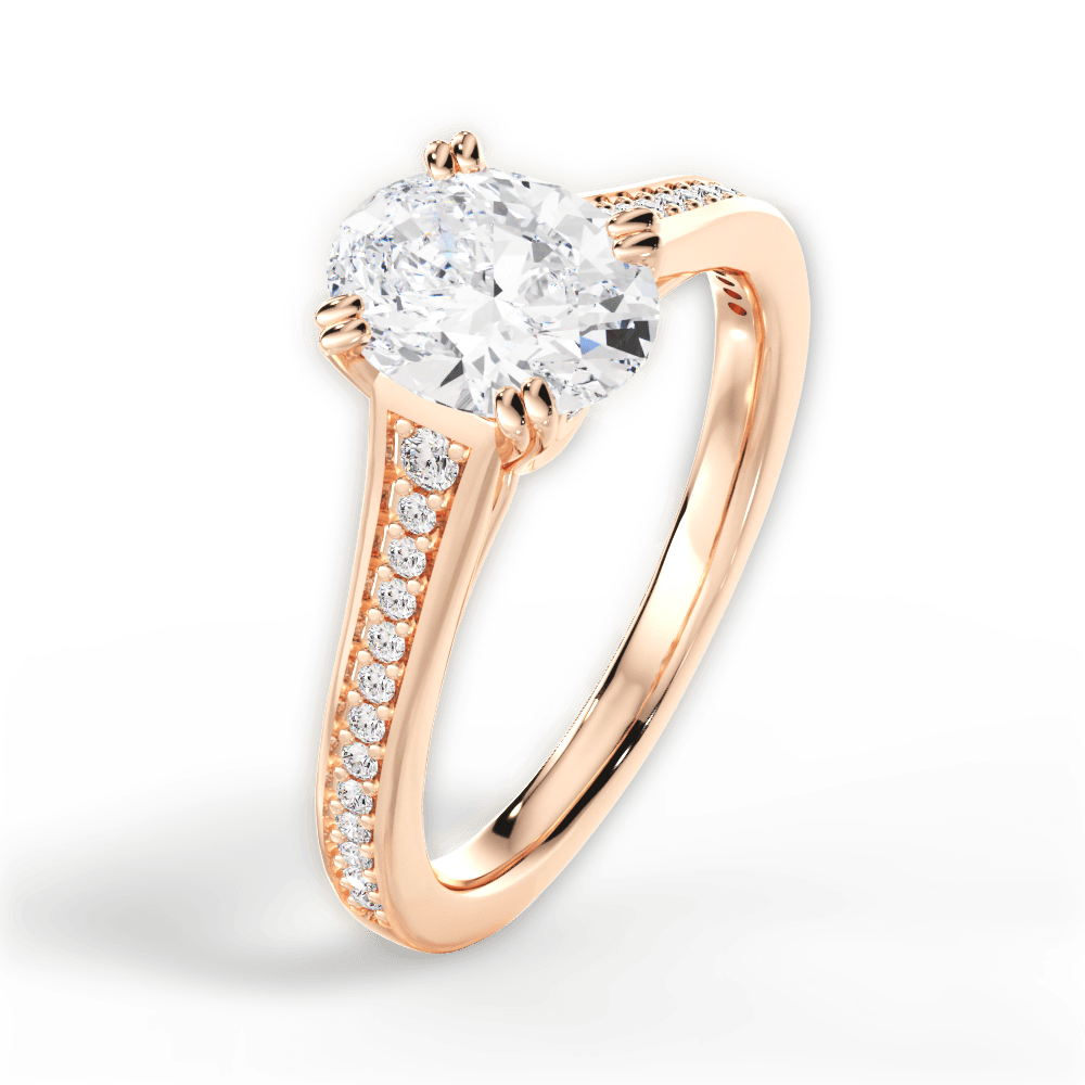 14kt Rose Gold/18kt Rose Gold/oval/side