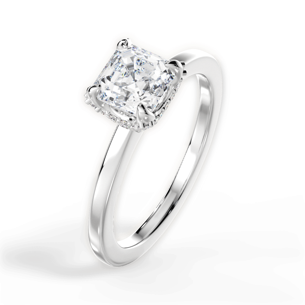 14kt White Gold/18kt White Gold/Platinum/asscher/side