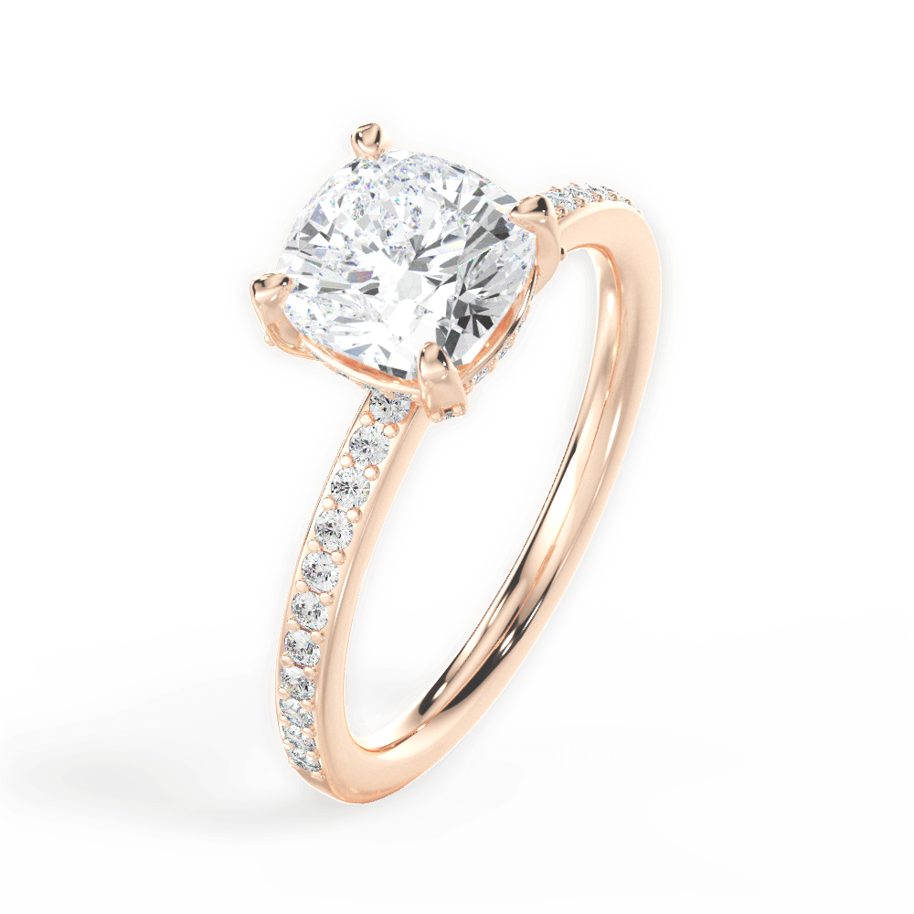 14kt Rose Gold/18kt Rose Gold/cushion/side