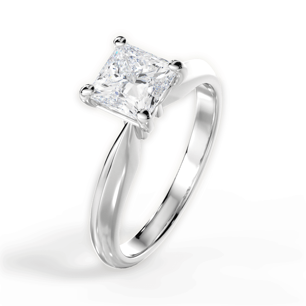 14kt White Gold/18kt White Gold/Platinum/princess/side