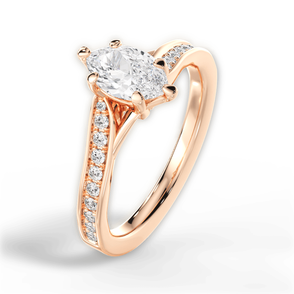 14kt Rose Gold/18kt Rose Gold/marquise/side