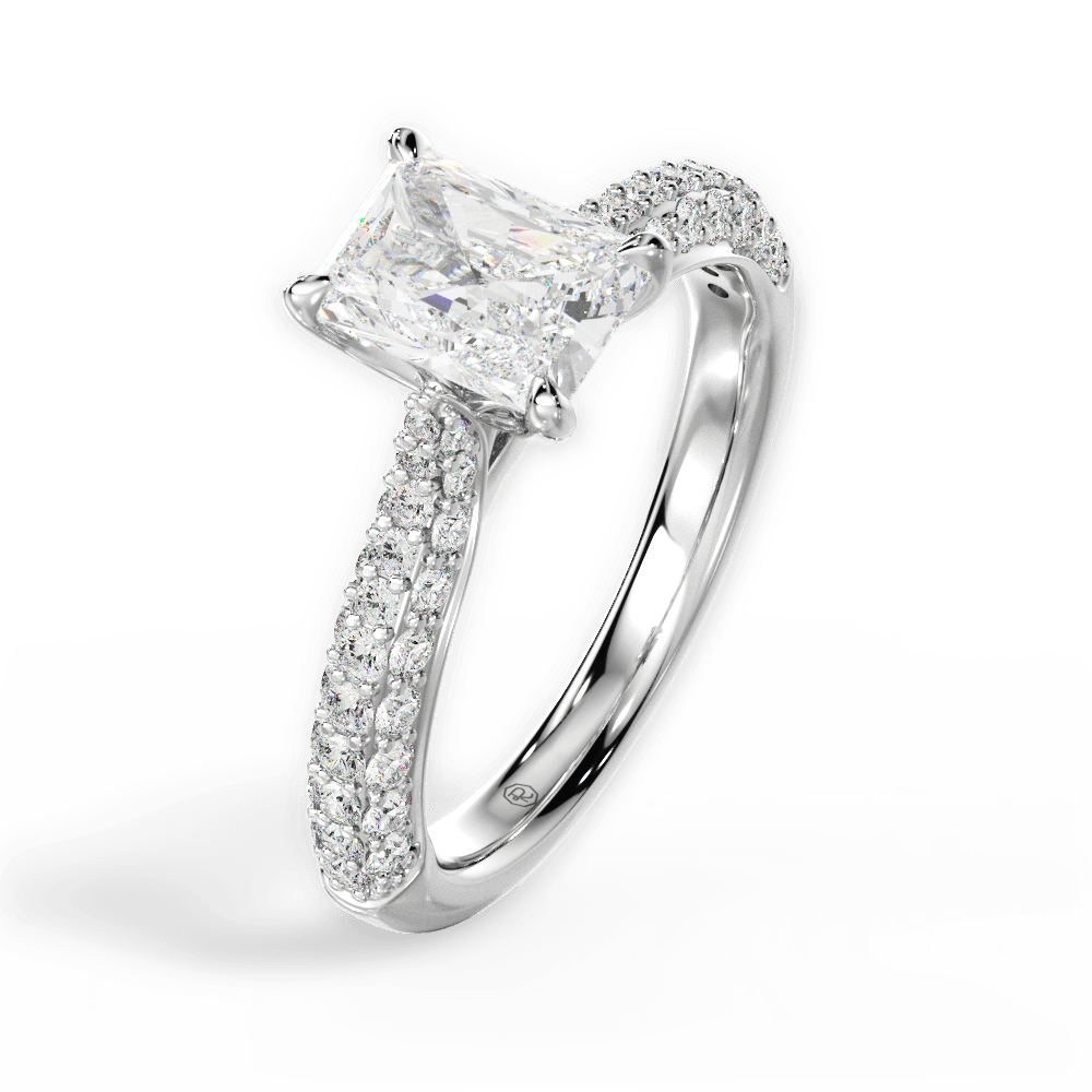14kt White Gold/18kt White Gold/Platinum/radiant/side
