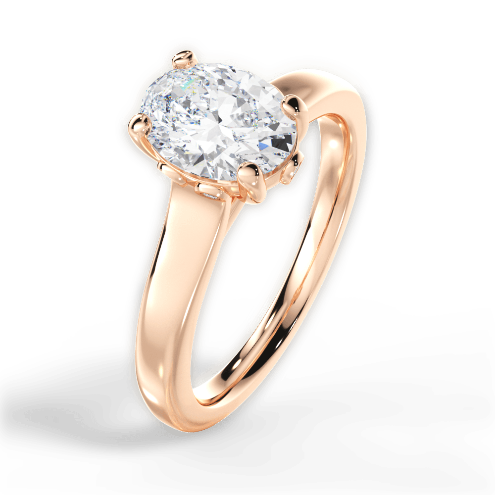 14kt Rose Gold/18kt Rose Gold/oval/side