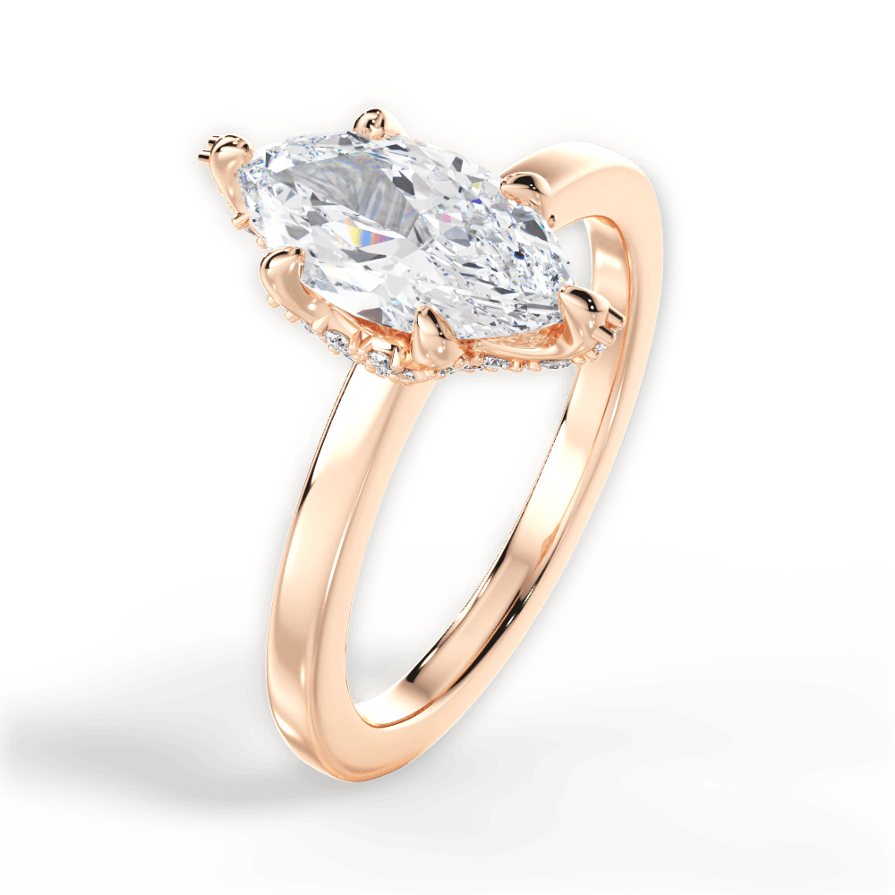 14kt Rose Gold/18kt Rose Gold/marquise/side