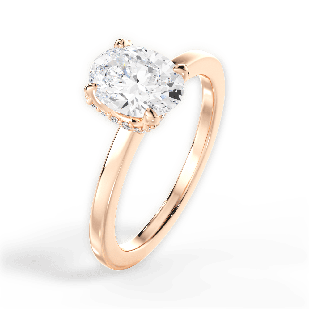 14kt Rose Gold/18kt Rose Gold/oval/side