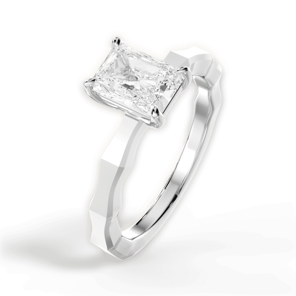 14kt White Gold/18kt White Gold/Platinum/radiant/side