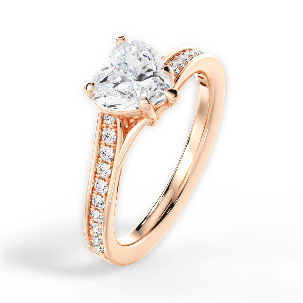 14kt Rose Gold/18kt Rose Gold/heart/side