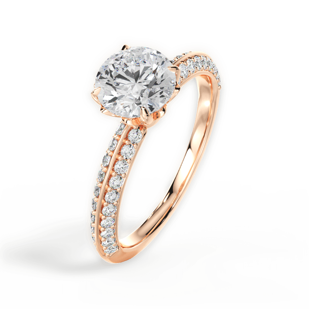 14kt Rose Gold/18kt Rose Gold/round/side