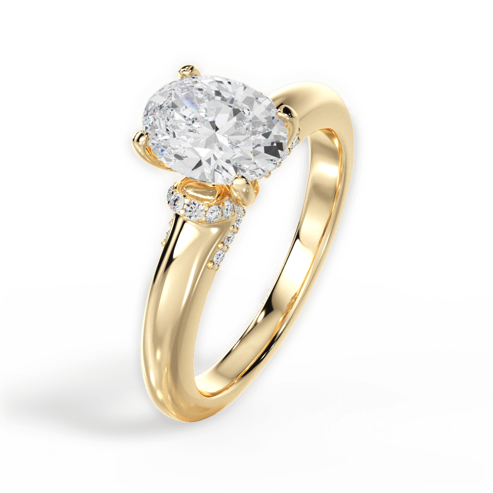 14kt Yellow Gold/18kt Yellow Gold/oval/side