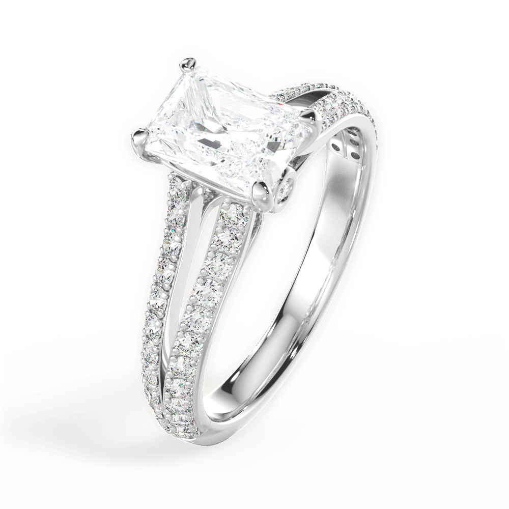 14kt White Gold/18kt White Gold/Platinum/radiant/side