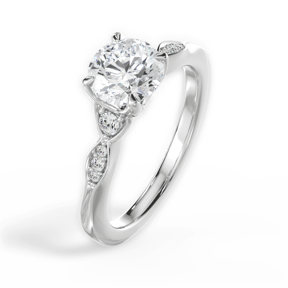 14kt White Gold/18kt White Gold/Platinum/round/side