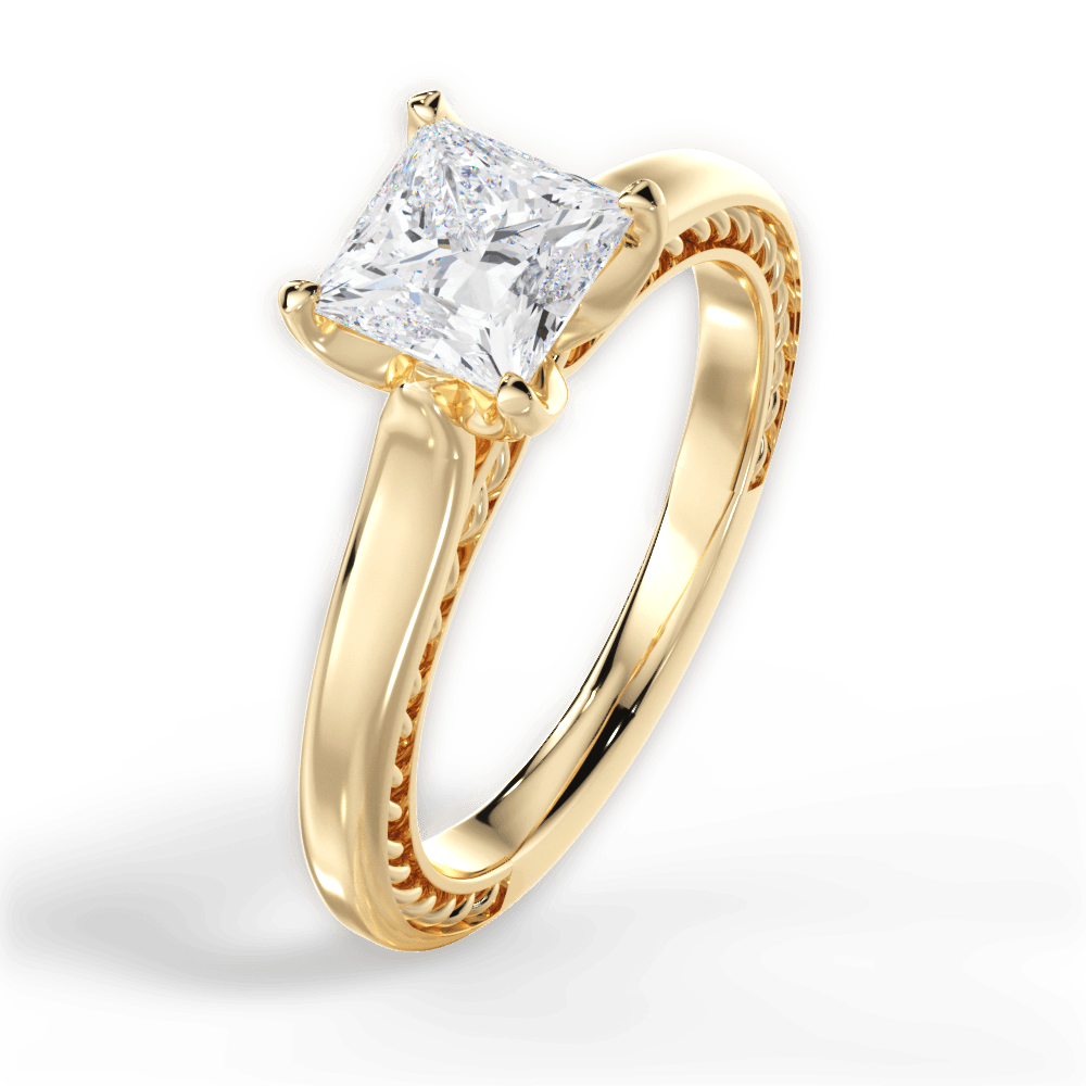 14kt Yellow Gold/18kt Yellow Gold/princess/side