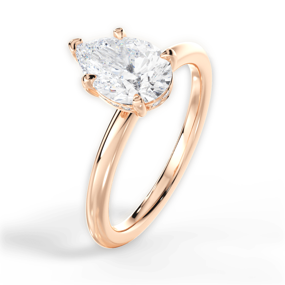 14kt Rose Gold/18kt Rose Gold/pear/side