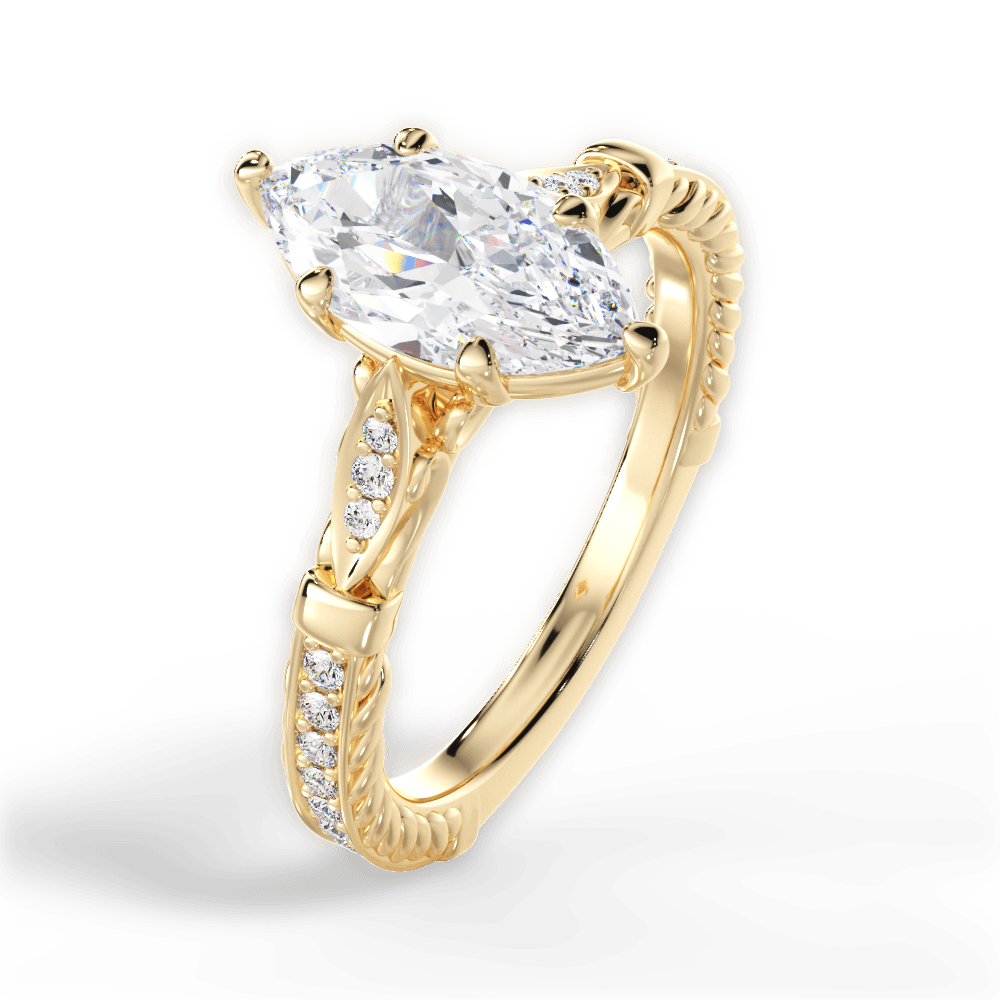 14kt Yellow Gold/18kt Yellow Gold/marquise/side