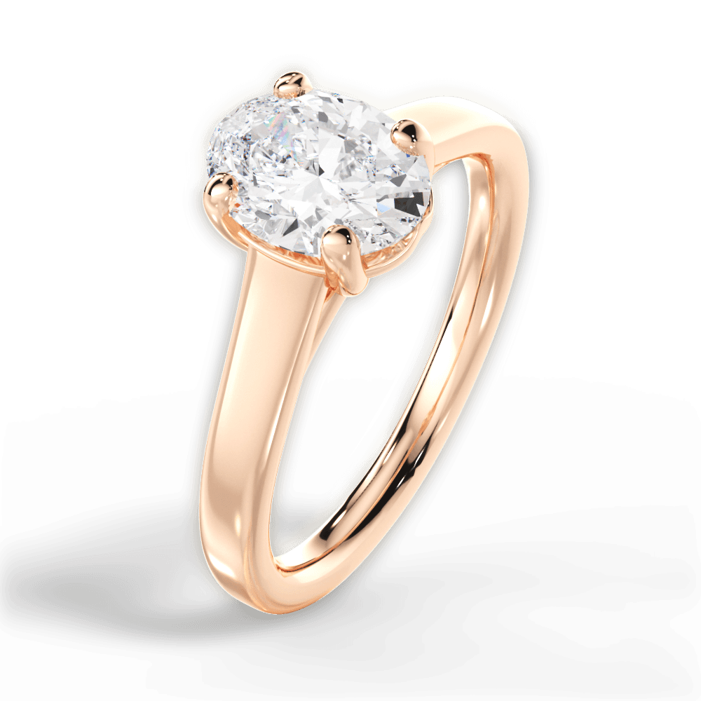 14kt Rose Gold/18kt Rose Gold/oval/side
