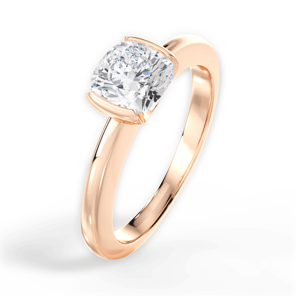14kt Rose Gold/18kt Rose Gold/cushion/side