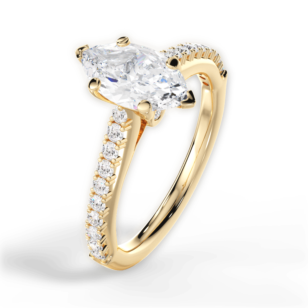 14kt Yellow Gold/18kt Yellow Gold/marquise/side