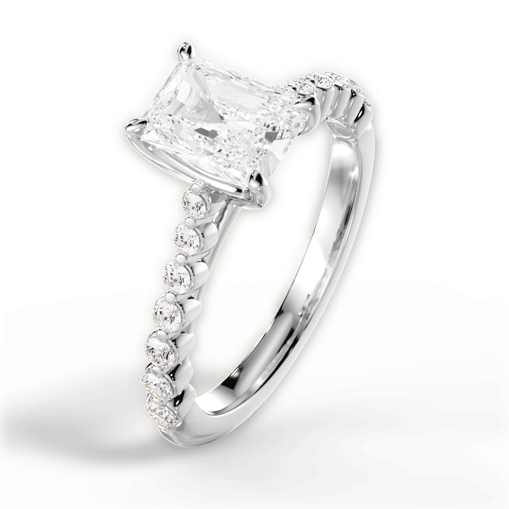 14kt White Gold/18kt White Gold/Platinum/radiant/side