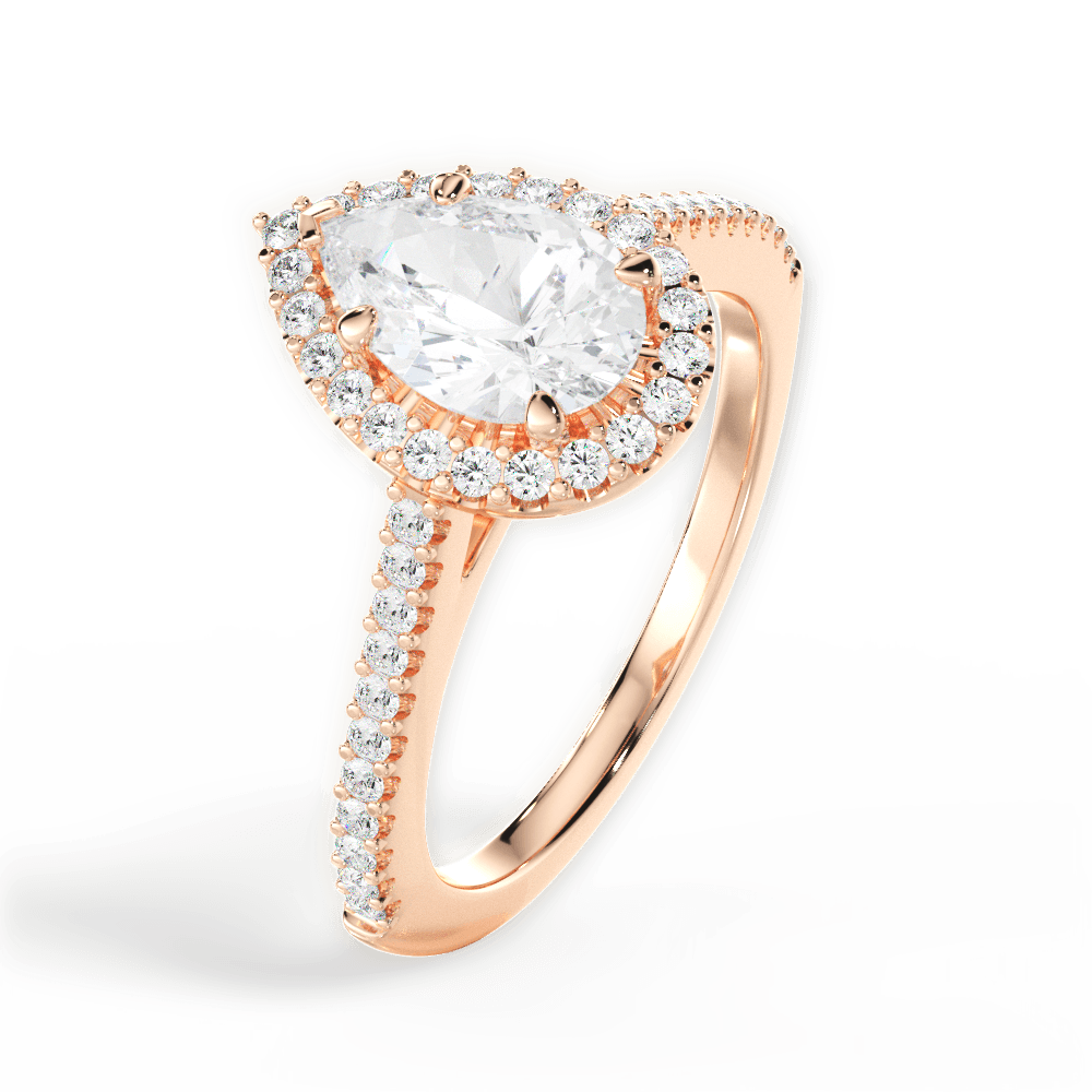 14kt Rose Gold/18kt Rose Gold/pear/side