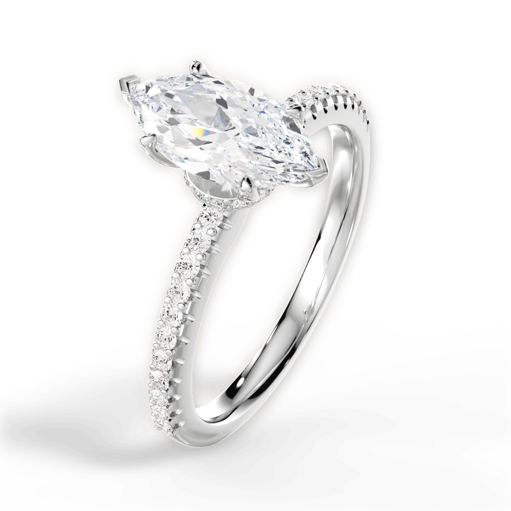 14kt White Gold/18kt White Gold/Platinum/marquise/side