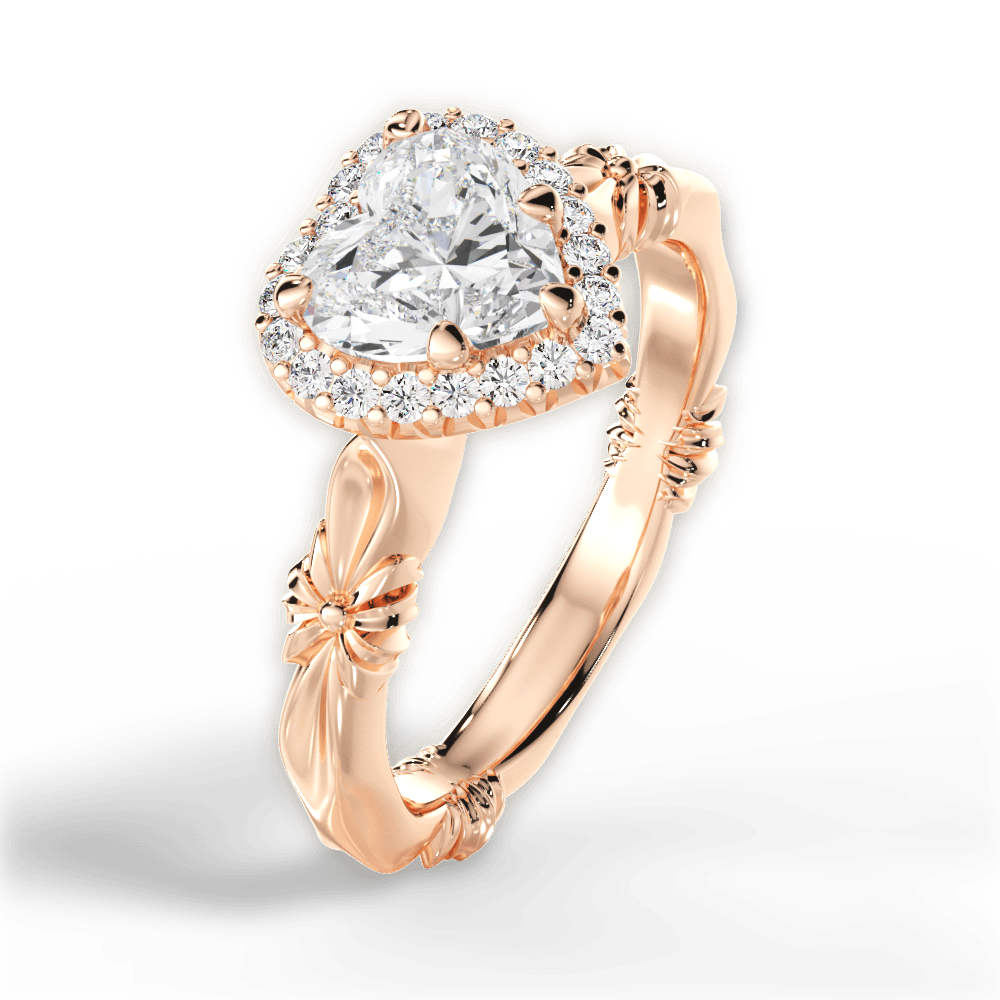 14kt Rose Gold/18kt Rose Gold/heart/side