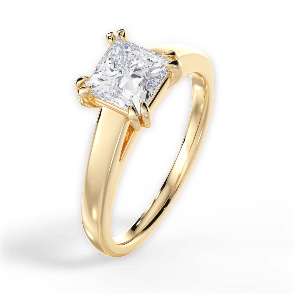 14kt Yellow Gold/18kt Yellow Gold/princess/side