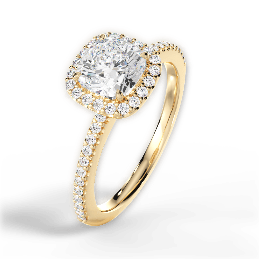 14kt Yellow Gold/18kt Yellow Gold/cushion/side