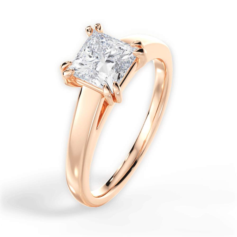 14kt Rose Gold/18kt Rose Gold/princess/side