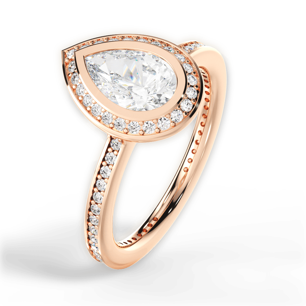 14kt Rose Gold/18kt Rose Gold/pear/side