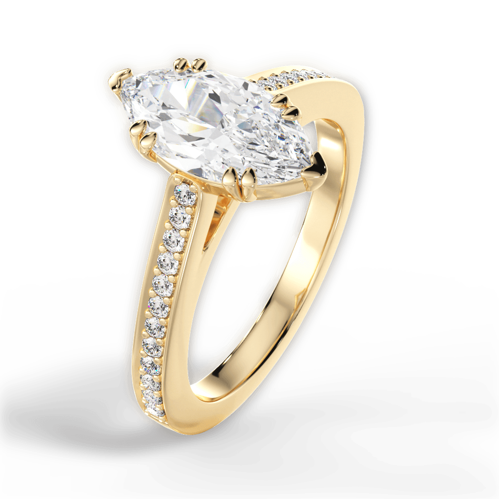 14kt Yellow Gold/18kt Yellow Gold/marquise/side