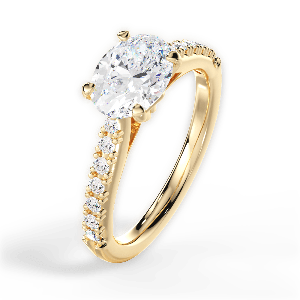 14kt Yellow Gold/18kt Yellow Gold/oval/side