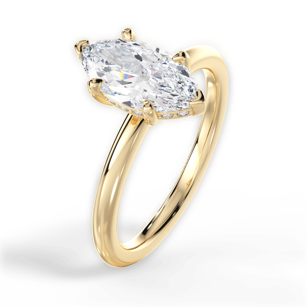 14kt Yellow Gold/18kt Yellow Gold/marquise/side