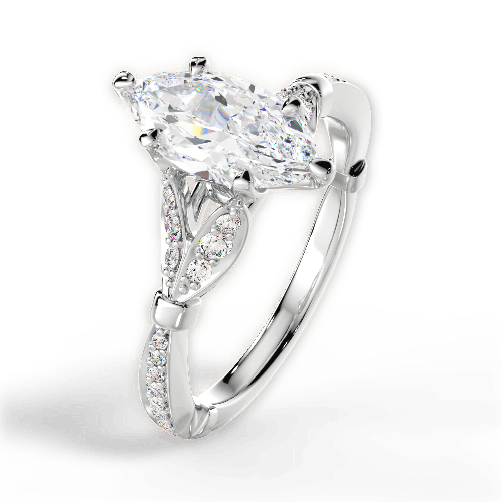 14kt White Gold/18kt White Gold/Platinum/marquise/side