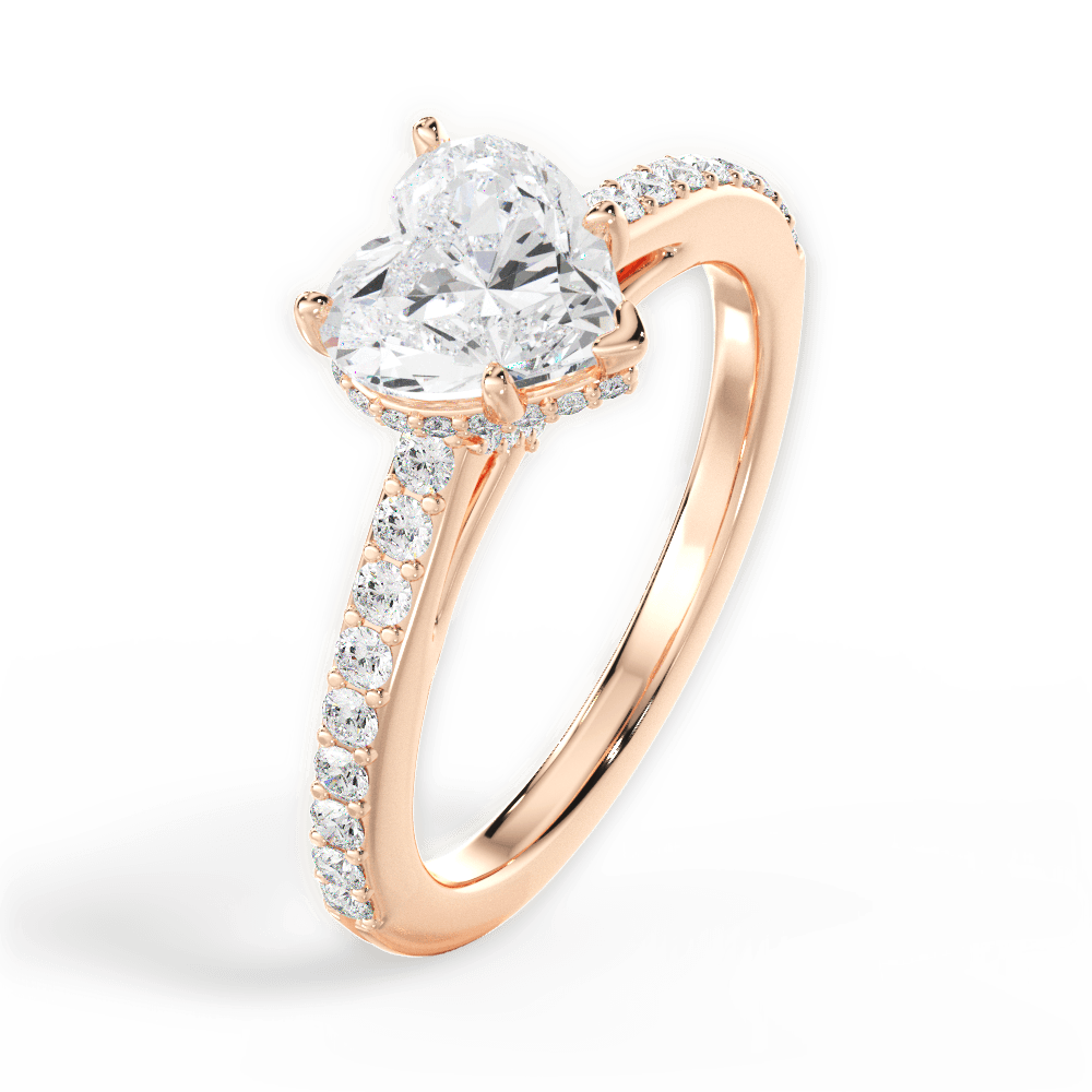 14kt Rose Gold/18kt Rose Gold/heart/side