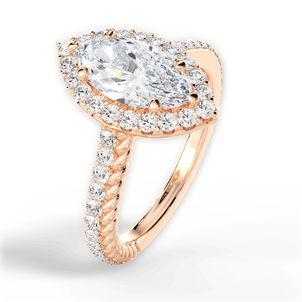 14kt Rose Gold/18kt Rose Gold/marquise/side