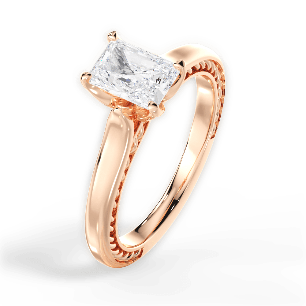 14kt Rose Gold/18kt Rose Gold/radiant/side