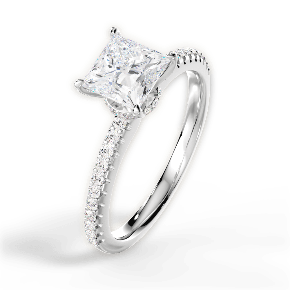 14kt White Gold/18kt White Gold/Platinum/princess/side