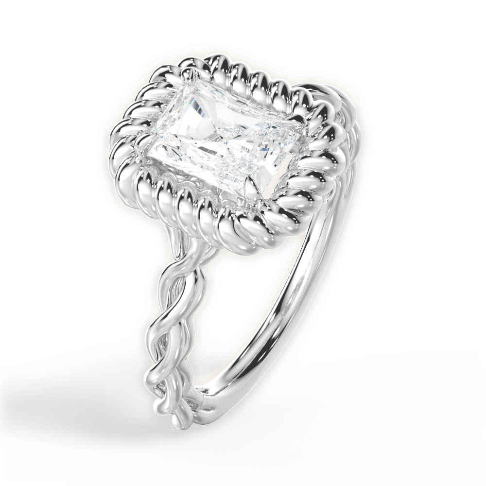 14kt White Gold/18kt White Gold/Platinum/radiant/side