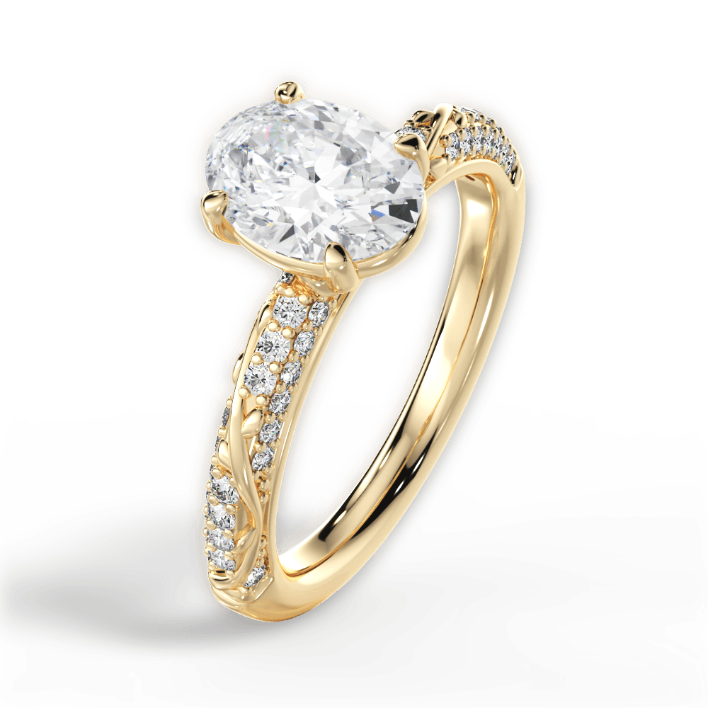 14kt Yellow Gold/18kt Yellow Gold/oval/side