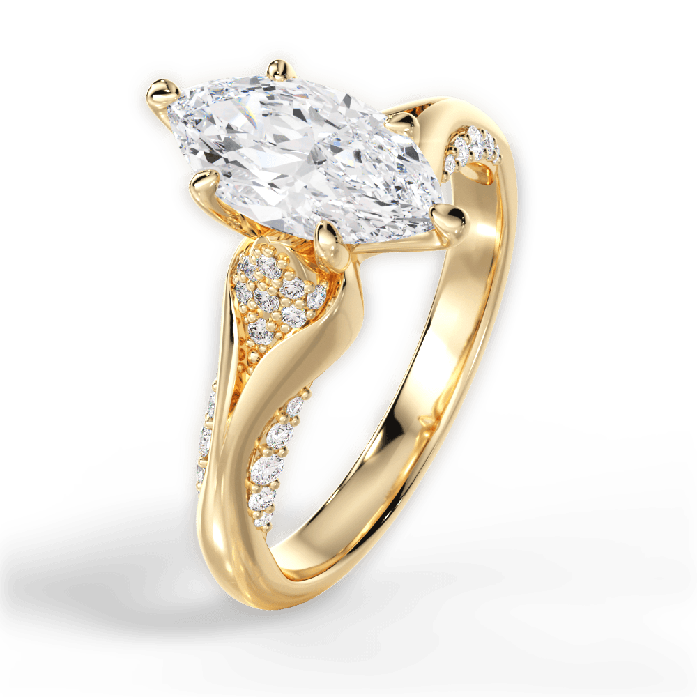 14kt Yellow Gold/18kt Yellow Gold/marquise/side