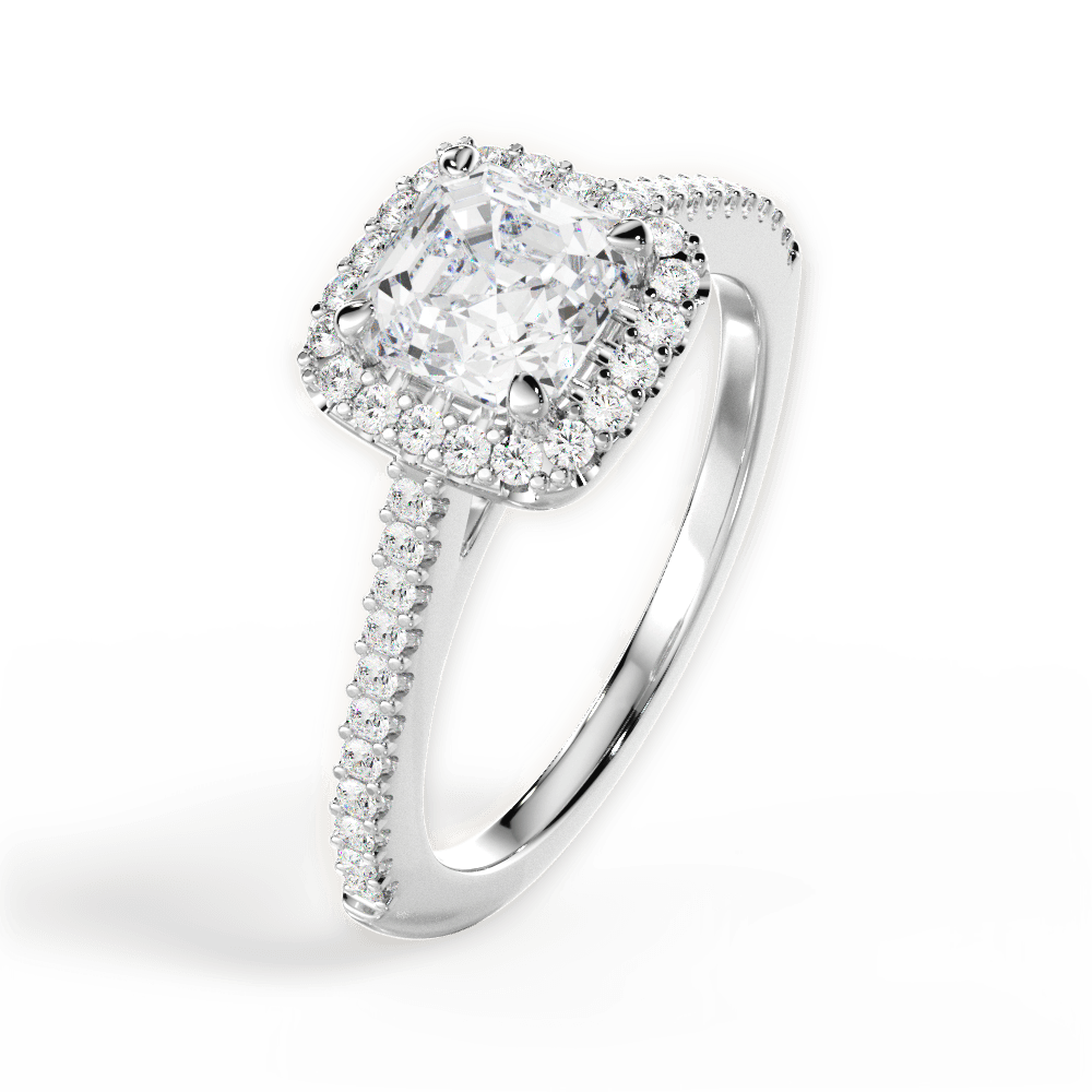 14kt White Gold/18kt White Gold/Platinum/asscher/side