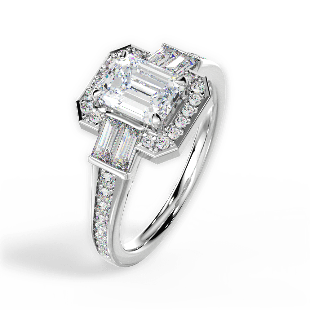 14kt White Gold/18kt White Gold/Platinum/emerald/side