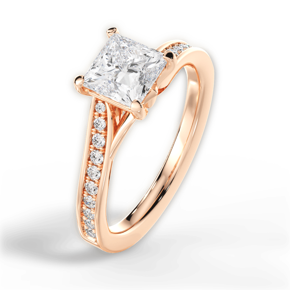 14kt Rose Gold/18kt Rose Gold/princess/side