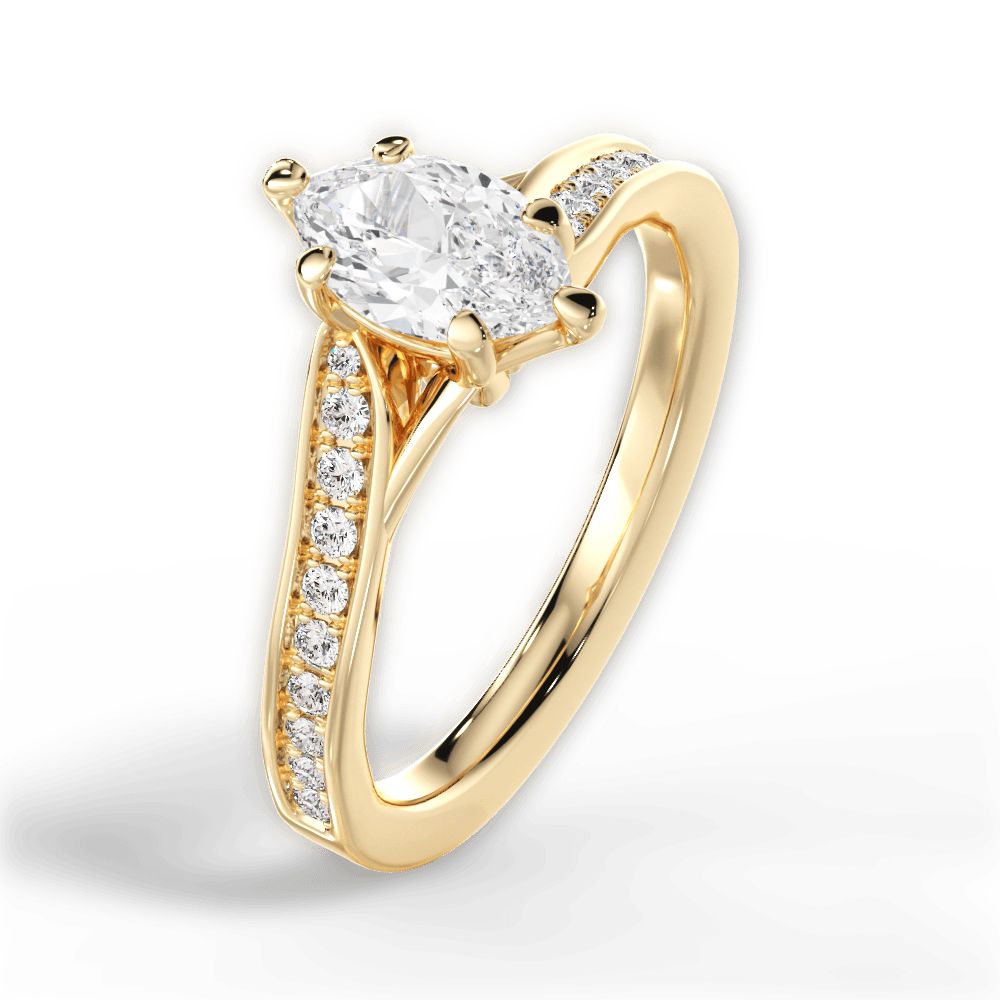 14kt Yellow Gold/18kt Yellow Gold/marquise/side