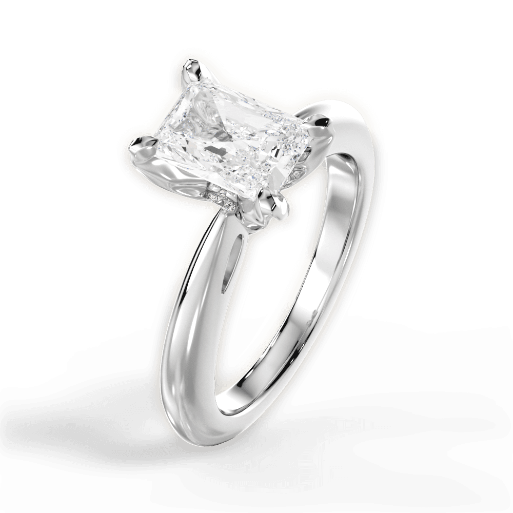 14kt White Gold/18kt White Gold/Platinum/radiant/side