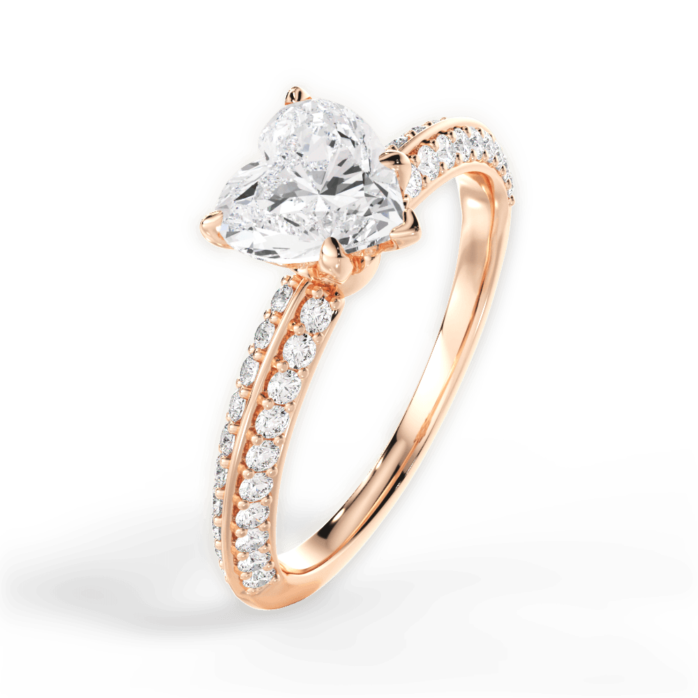 14kt Rose Gold/18kt Rose Gold/heart/side