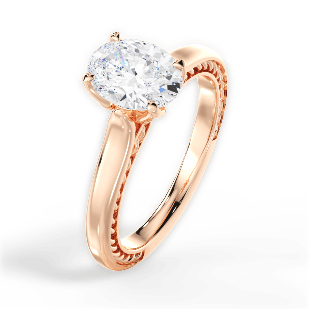 14kt Rose Gold/18kt Rose Gold/oval/side