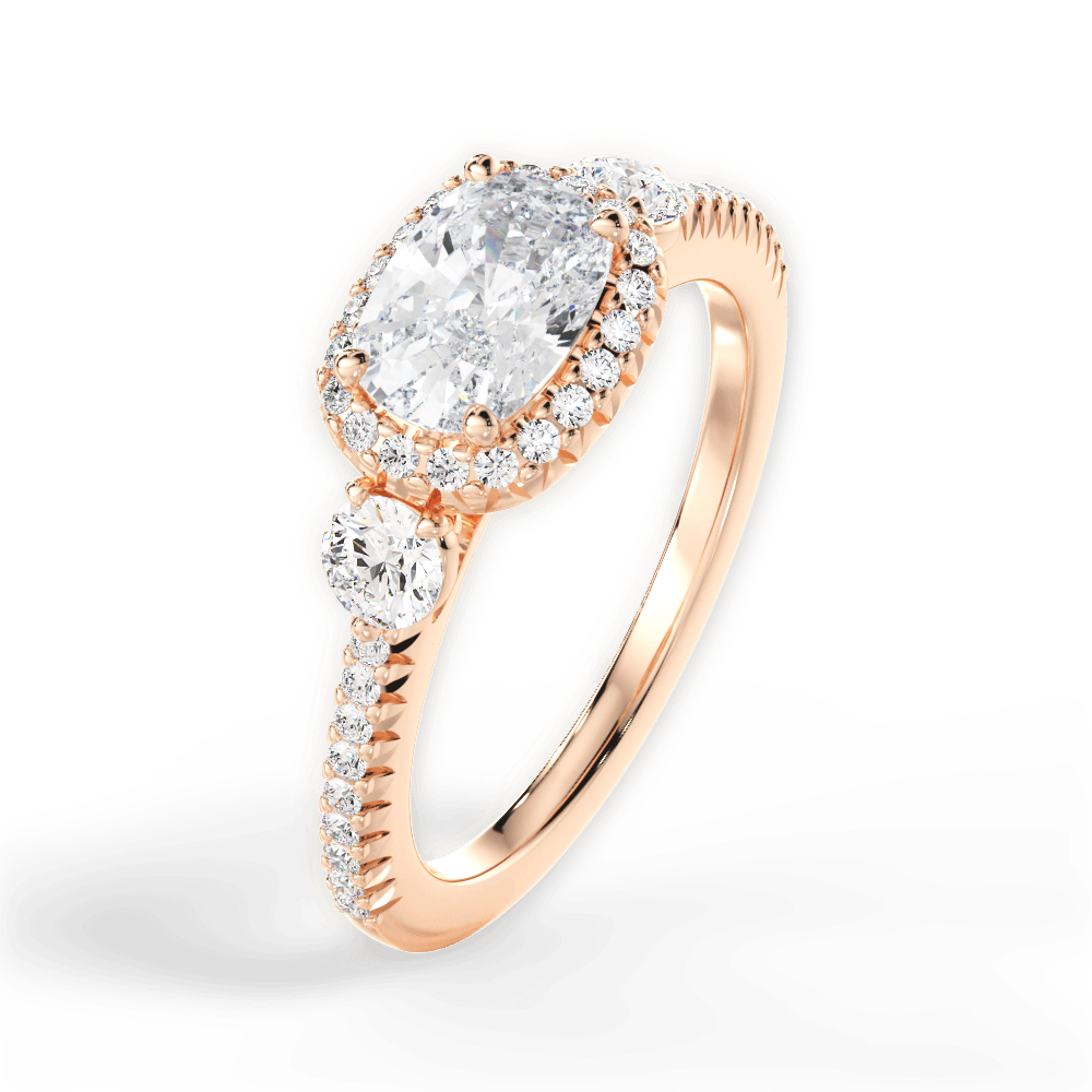 14kt Rose Gold/18kt Rose Gold/cushion/side